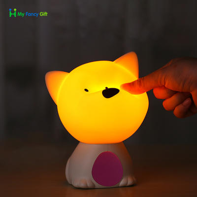 Cute Silicone Pet Shape LED Light with Touching Changing Light +HCL0031
